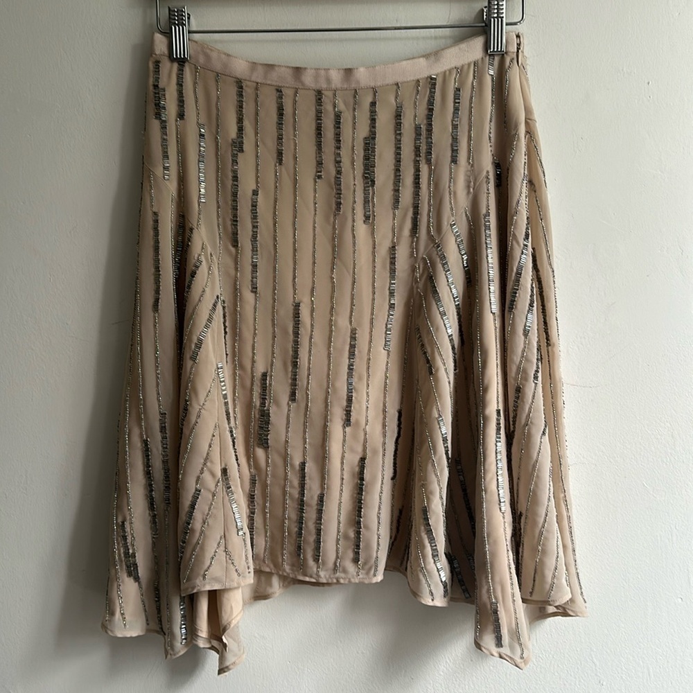 Club Monaco Beige Beaded Circle Skirt